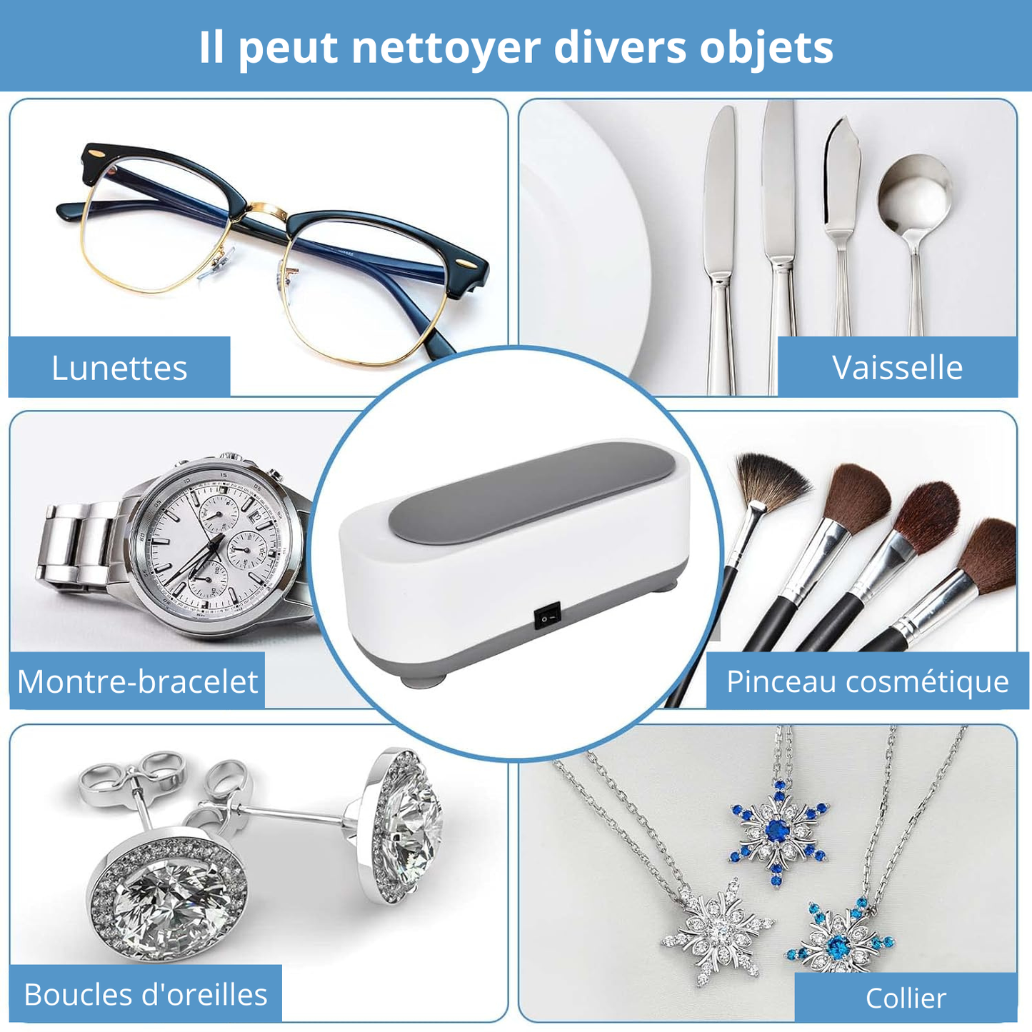 Nettoyeur Ultrason pour Lunettes et Bijoux