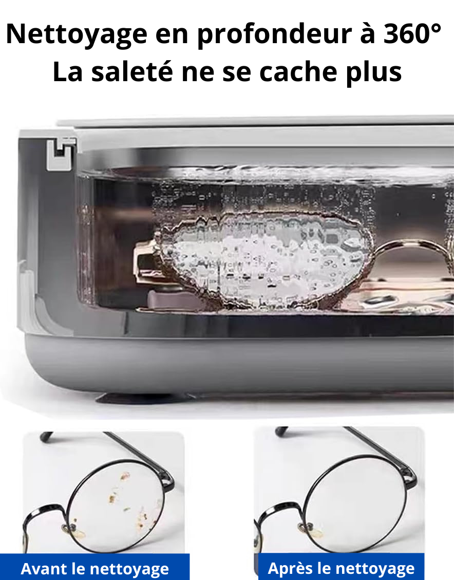 Nettoyeur Ultrason pour Lunettes et Bijoux